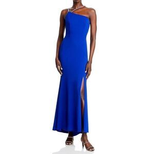 AQUA Asymmetric Evening Dress Size 4 Royal Blue Formal Embellished NWT‎